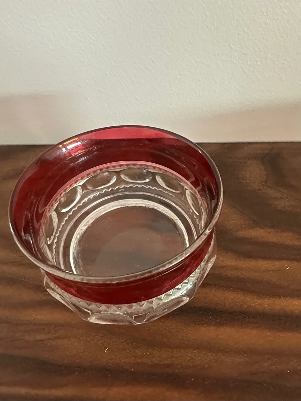 Vintage Set of 2 Tiffin Kings Crown Ruby Flash Thumbprint Dessert Bowls